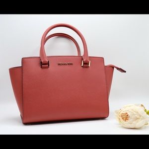 NWT Michael Kors Selma Medium Satchel Saffiano Leather
